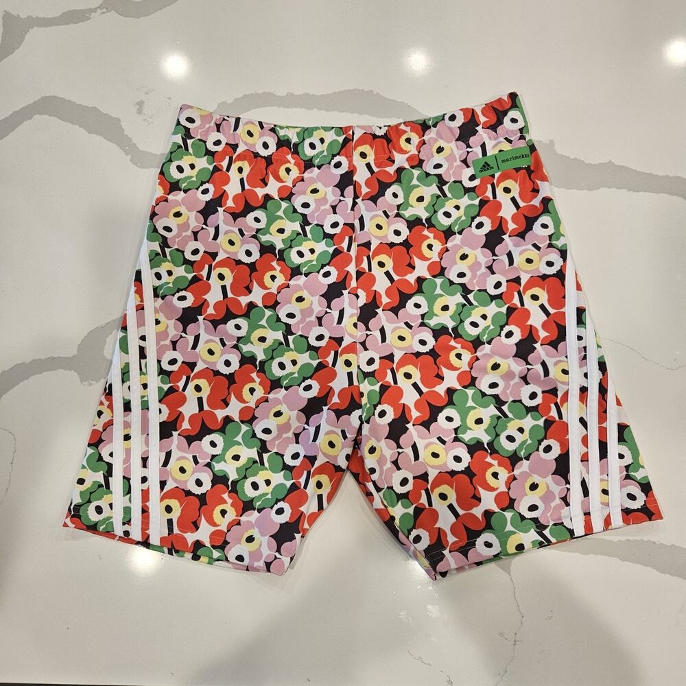 Adidas x Marimekko Unikko Floral Bike Shorts Size XL | Iconic Collab | EUC